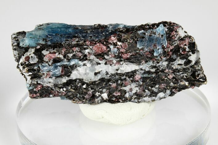 Blue Kyanite & Garnet in Biotite-Quartz Schist - Russia #178945